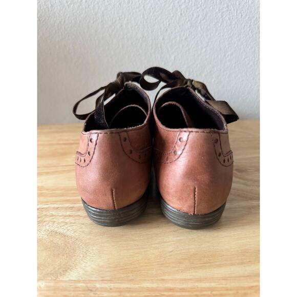 Womens Born Kika Brown Leather Oxford Flats Brogue Velvet Laces Sz 8 - Picture 8 of 10